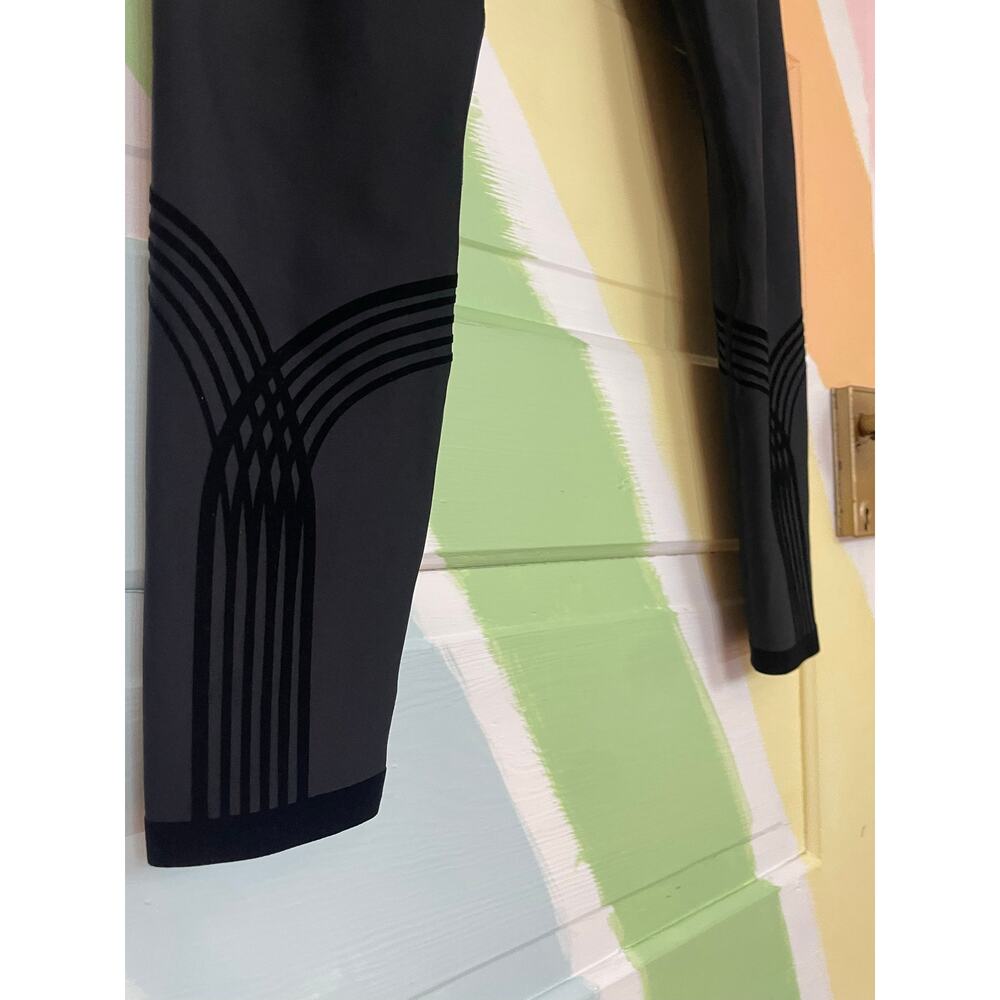 FANKA Body Sculpt Leggings Black Flocked Compression High Rise Womens M - Picture 8 of 12